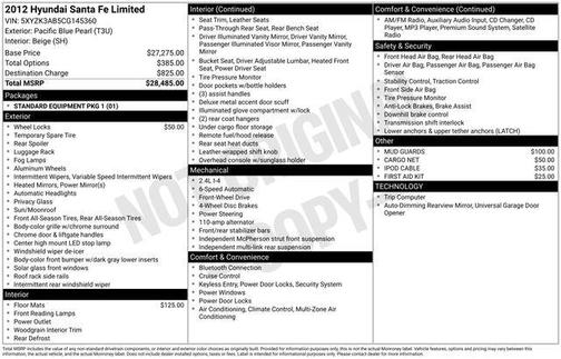 2012 Hyundai SANTA FE Limited