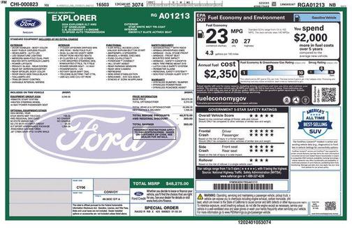 Star White Metallic Tri-Coat 2024 Ford Explorer XLT