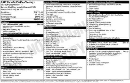 2017 Chrysler Pacifica Touring-L