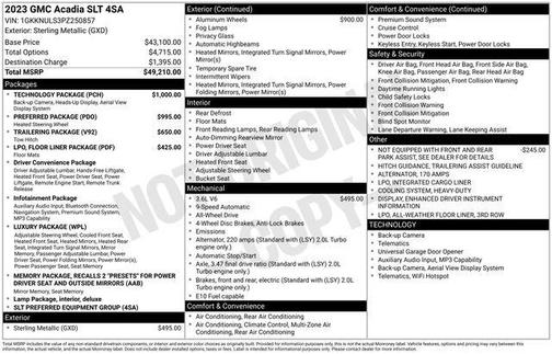 Sterling Metallic 2023 GMC Acadia AWD SLT
