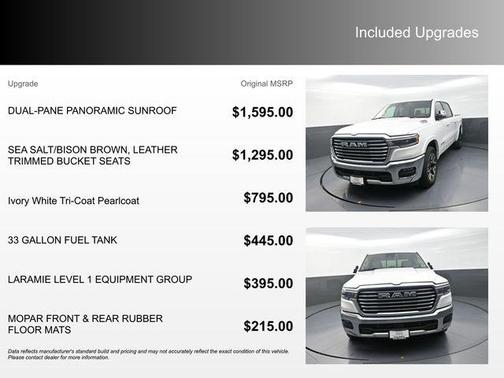 Ivory White Tri-Coat Pearlcoat 2025 RAM 1500 Laramie