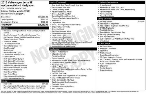 2015 Volkswagen Jetta Auto SE w/Connectivity/Navigation