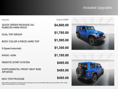 Hydro Blue Pearlcoat 2016 Jeep Wrangler Unlimited Rubicon