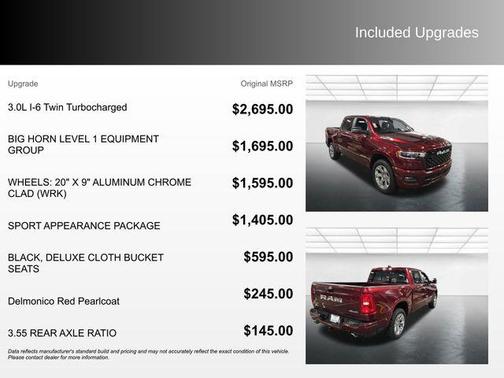 Delmonico Red Pearlcoat 2025 RAM 1500 Big Horn/Lone Star