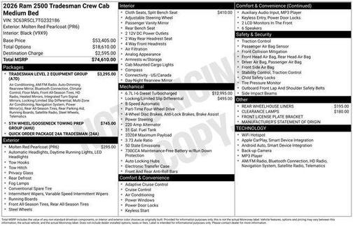 2026 RAM 2500 Tradesman Crew Cab 4x4 6'4' Box