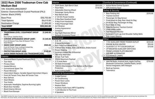 Diamond Black Crystal Pearlcoat 2022 RAM 2500 Tradesman Crew Cab 4x4 6'4' Box