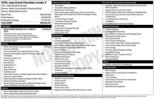 Baltic Gray Metallic Clearcoat 2026 Jeep Grand Cherokee Altitude