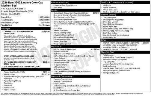 2026 RAM 3500 Laramie Crew Cab 4x4 6'4' Box