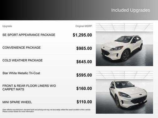 Star White Metallic Tri-Coat 2021 Ford Escape SE