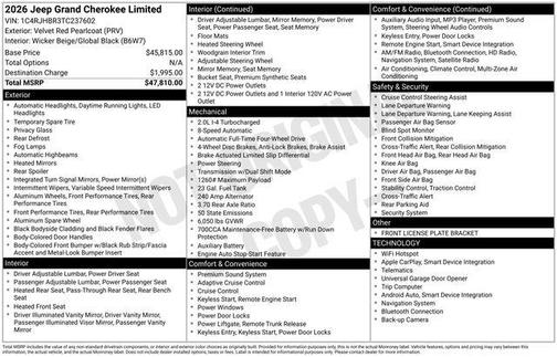 2026 Jeep Grand Cherokee Limited