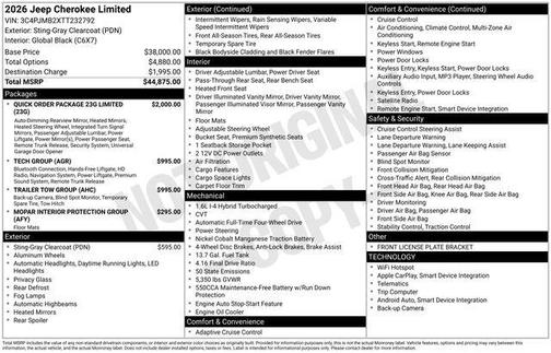 2026 Jeep Cherokee Limited