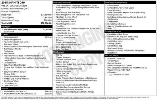 Black Obsidian 2015 INFINITI Q40 Base