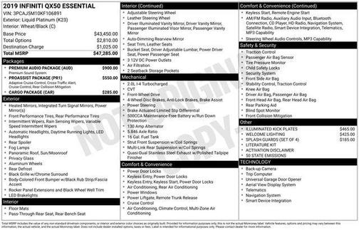 2019 INFINITI QX50 ESSENTIAL