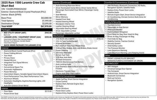 Diamond Black Crystal Pearlcoat 2025 RAM 1500 Laramie