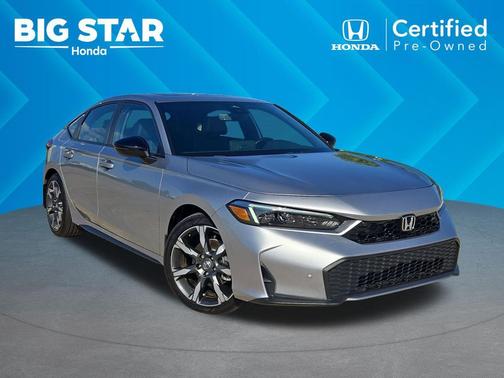 Solar Silver Metallic 2025 Honda Civic Hybrid Sport Touring
