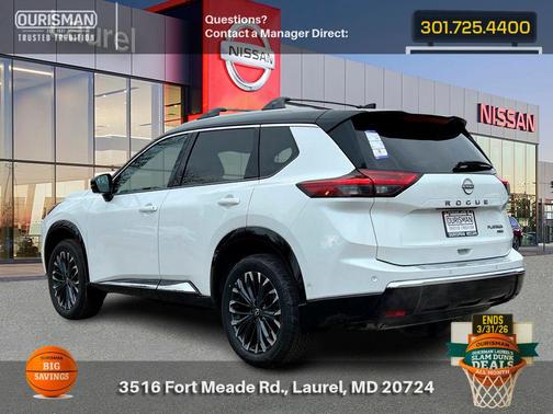 White Pearl 2026 Nissan Rogue Platinum