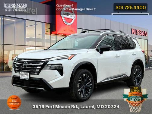 White Pearl 2026 Nissan Rogue Platinum