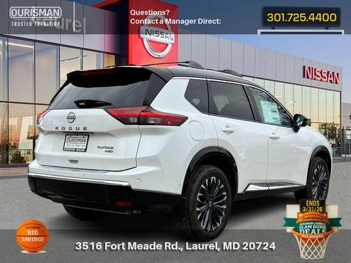 White Pearl 2026 Nissan Rogue Platinum