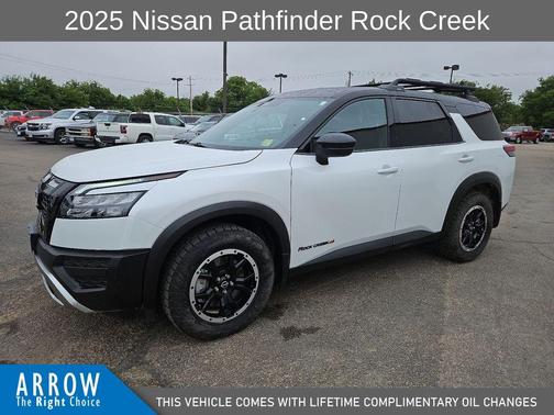 White / Black 2025 Nissan Pathfinder Rock Creek