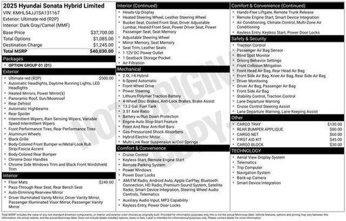 2025 Hyundai SONATA Hybrid Limited