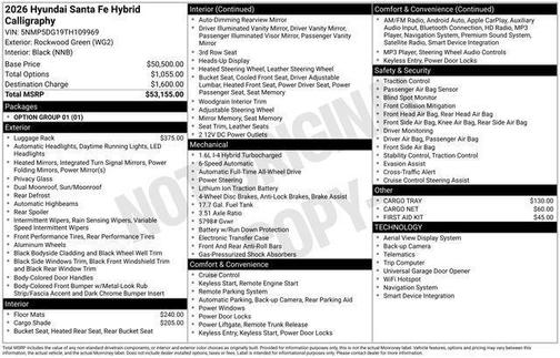 2026 Hyundai SANTA FE HEV Calligraphy