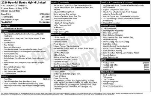 2026 Hyundai ELANTRA HEV Limited