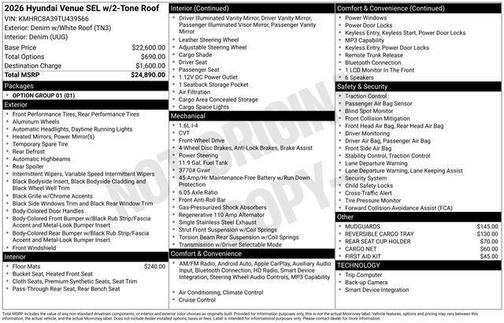 2026 Hyundai VENUE SEL