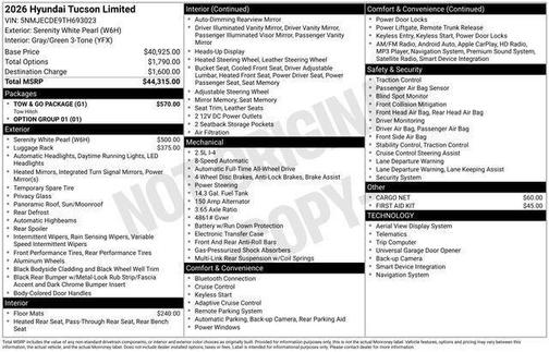 2026 Hyundai TUCSON Limited