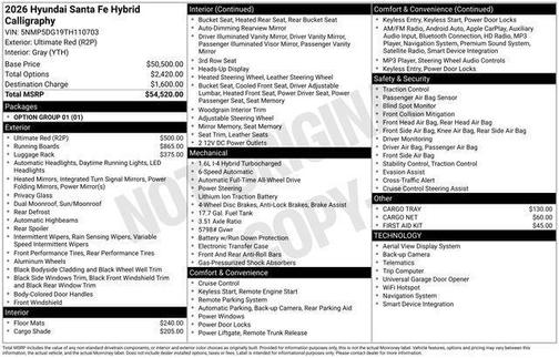 2026 Hyundai SANTA FE HEV Calligraphy