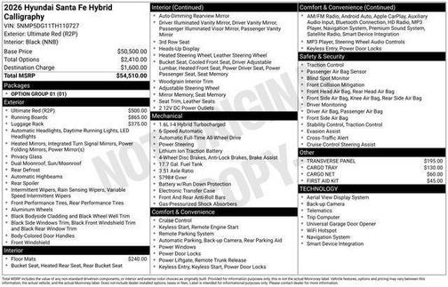 2026 Hyundai SANTA FE HEV Calligraphy