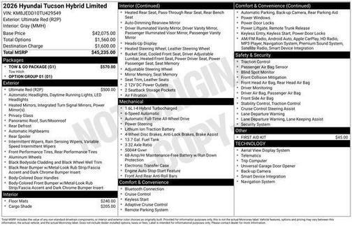 2026 Hyundai TUCSON Hybrid Limited