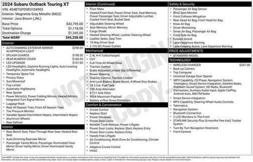 2024 Subaru Outback Touring XT