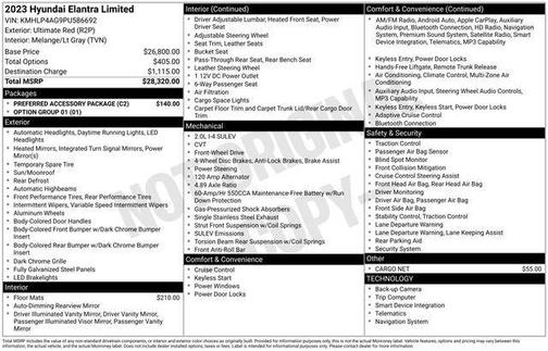 Red 2023 Hyundai ELANTRA Limited