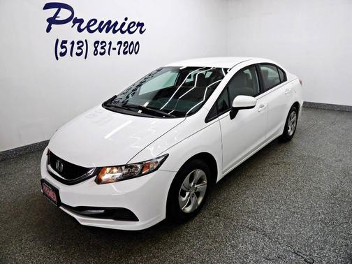 White 2015 Honda Civic LX