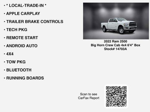 2022 RAM 2500 Big Horn Crew Cab 4x4 6'4' Box
