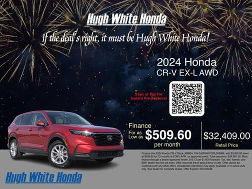 Radiant Red Metallic 2024 Honda CR-V EX-L AWD