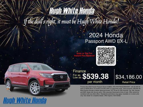 Radiant Red Metallic II 2024 Honda Passport AWD EX-L