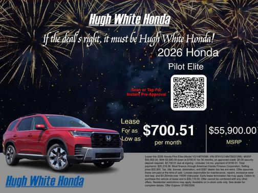Radiant Red 2026 Honda Pilot Elite