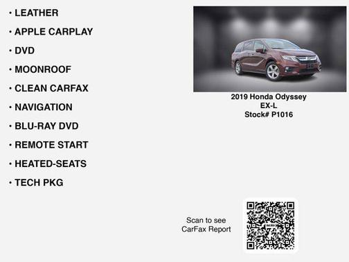 2019 Honda Odyssey EX-L w/Navigation/RES