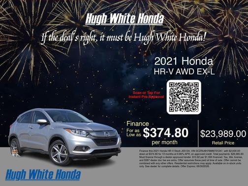 Lunar Silver Metallic 2021 Honda HR-V EX-L