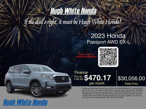 Sonic Gray Pearl 2023 Honda Passport AWD EX-L