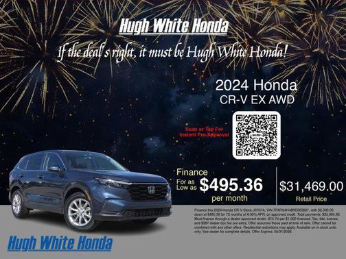Blue 2024 Honda CR-V EX AWD