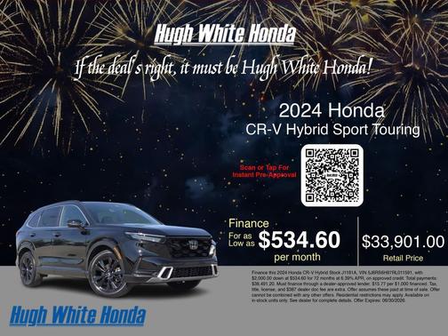 Crystal Black Pearl 2024 Honda CR-V Hybrid Sport Touring AWD