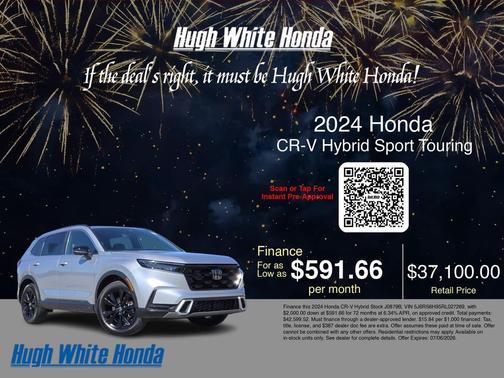 Gray 2024 Honda CR-V Hybrid Sport Touring AWD