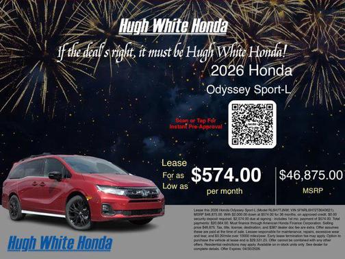 Radiant Red Metallic II 2026 Honda Odyssey Sport-L