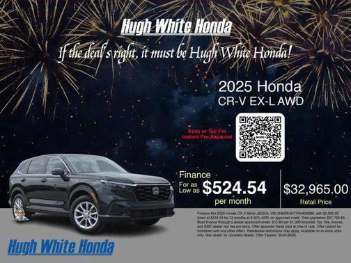 Crystal Black Pearl 2025 Honda CR-V EX-L AWD