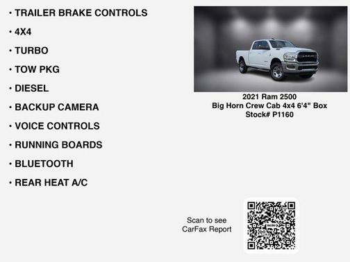 2021 RAM 2500 Big Horn Crew Cab 4x4 6'4' Box