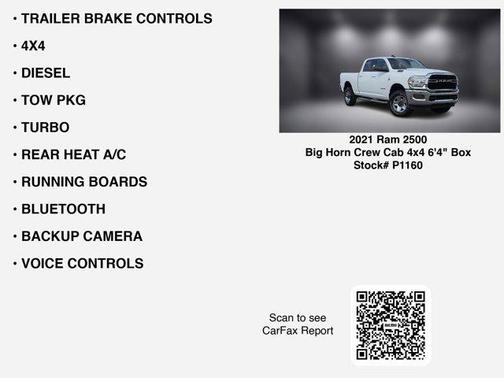2021 RAM 2500 Big Horn Crew Cab 4x4 6'4' Box