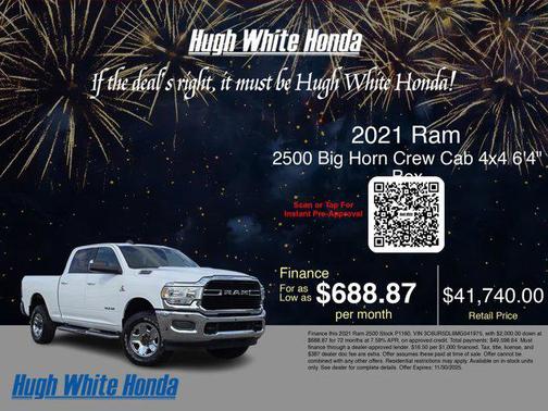 2021 RAM 2500 Big Horn Crew Cab 4x4 6'4' Box