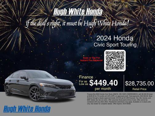 Crystal Black Pearl 2024 Honda Civic Sport Touring